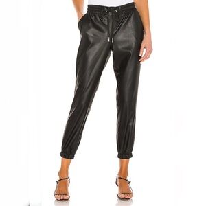 N:PHILANTHROPY Scarlett Faux Leather Jogger in Black Cat Size S